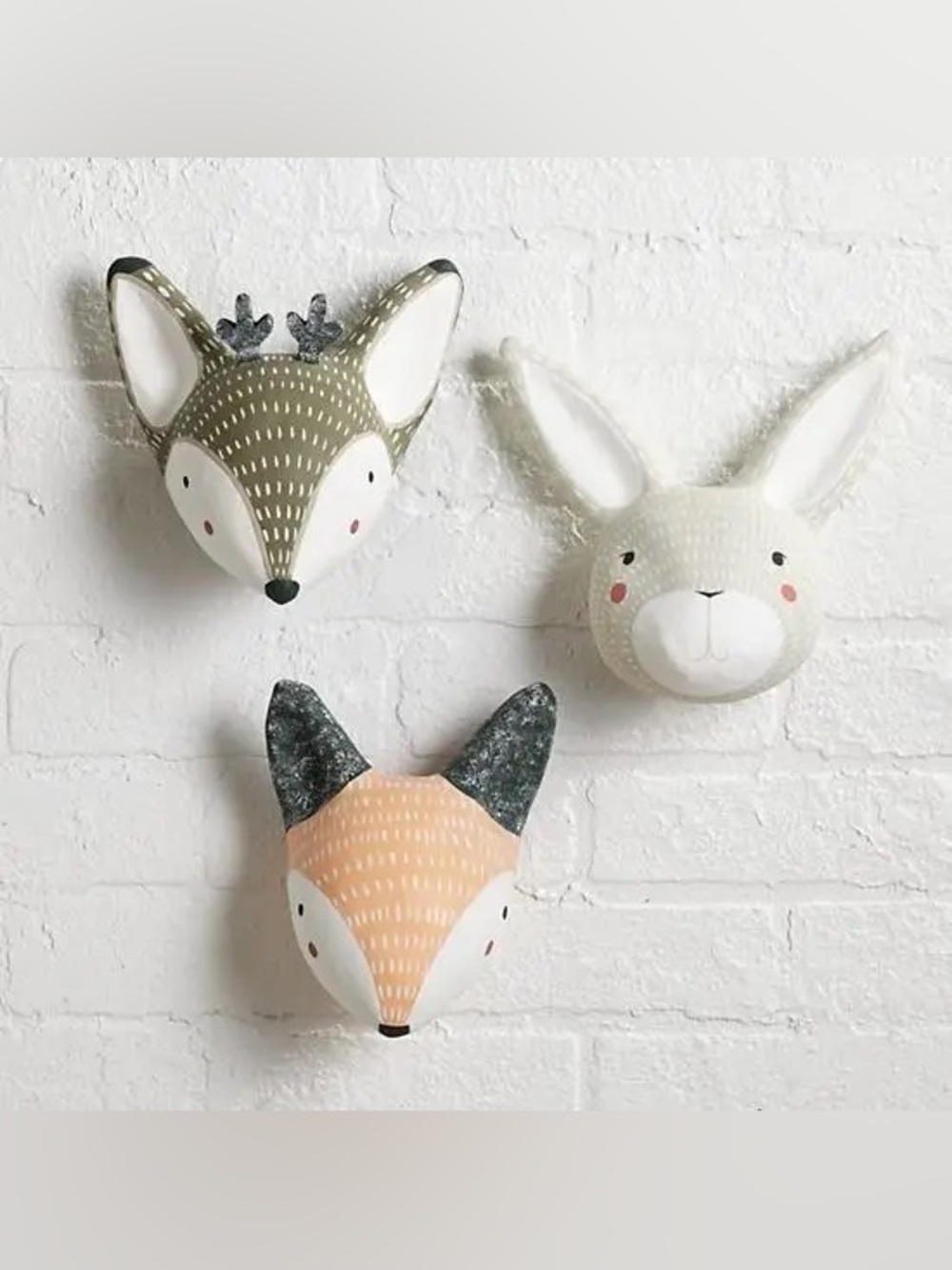 Crate & Barrel Forest Woodland Animal Wall Decor Set of 3